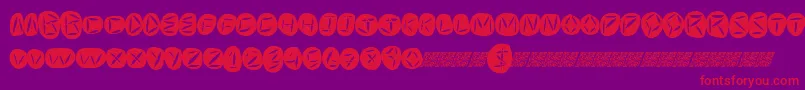 Fonte Worldpeace – fontes vermelhas em um fundo violeta