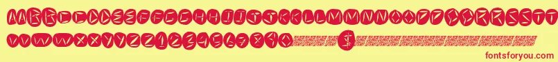 Worldpeace-fontti – punaiset fontit keltaisella taustalla