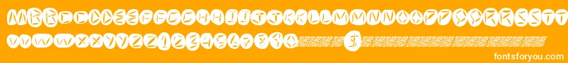フォントWorldpeace – オレンジの背景に白い文字