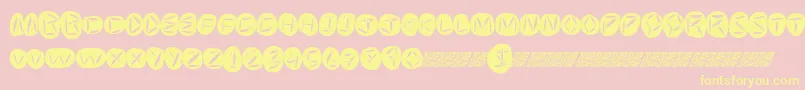 Worldpeace-Schriftart – Gelbe Schriften auf rosa Hintergrund