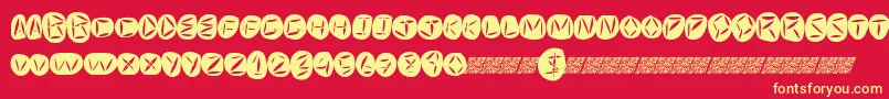 Worldpeace-fontti – keltaiset fontit punaisella taustalla