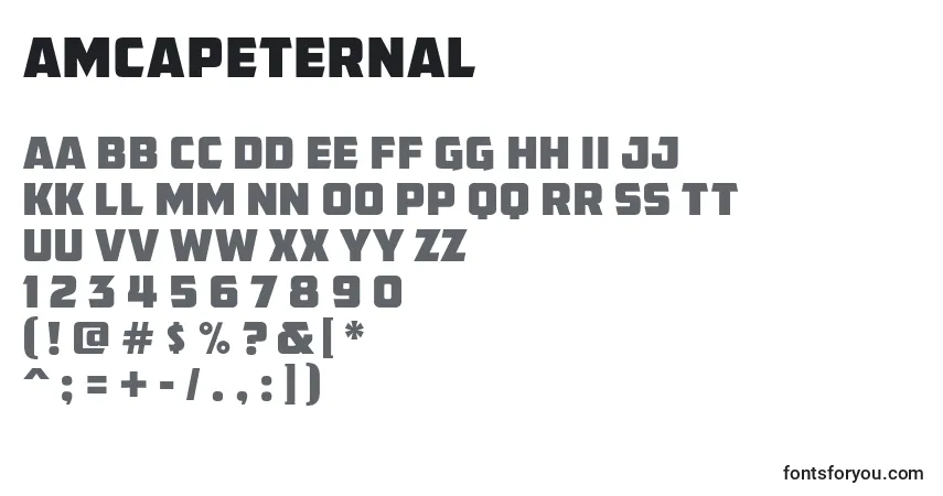 Czcionka AmcapEternal – alfabet, cyfry, specjalne znaki