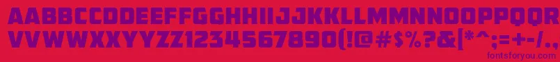 AmcapEternal-Schriftart – Violette Schriften auf rotem Hintergrund