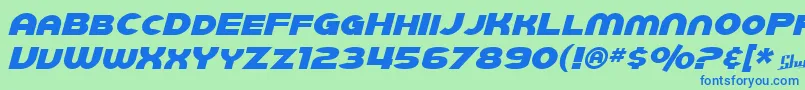SfJuggernautItalic Font – Blue Fonts on Green Background