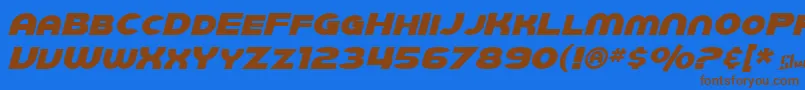 SfJuggernautItalic Font – Brown Fonts on Blue Background