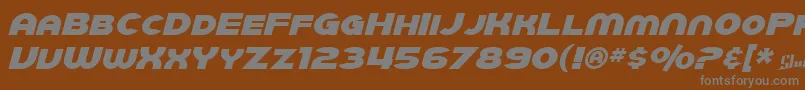 SfJuggernautItalic-Schriftart – Graue Schriften auf braunem Hintergrund