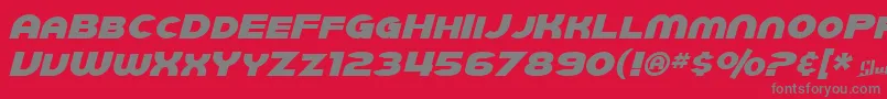 SfJuggernautItalic-fontti – harmaat kirjasimet punaisella taustalla