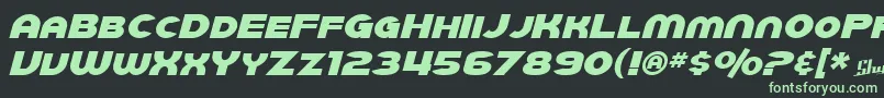SfJuggernautItalic Font – Green Fonts on Black Background