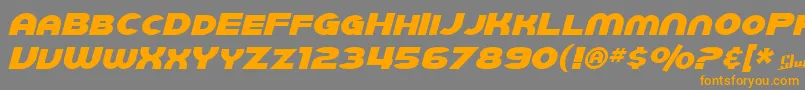 Weitere Informationen zur SfJuggernautItalic-Schriftart SfJuggernautItalic-Schriftart – Orangefarbene Schriften auf grauem Hintergrund