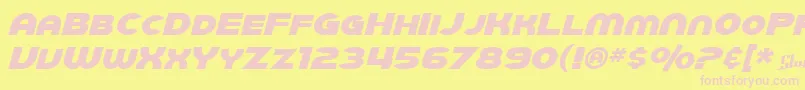 SfJuggernautItalic Font – Pink Fonts on Yellow Background