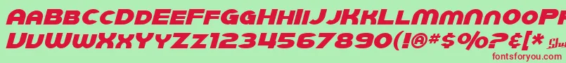 SfJuggernautItalic Font – Red Fonts on Green Background