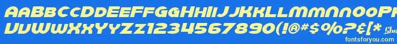 SfJuggernautItalic Font – Yellow Fonts on Blue Background