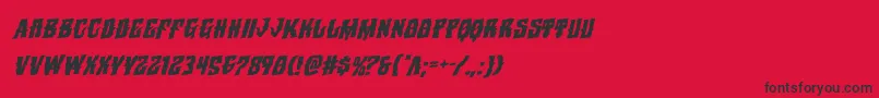 フォントWarlocksalerotatal – 赤い背景に黒い文字