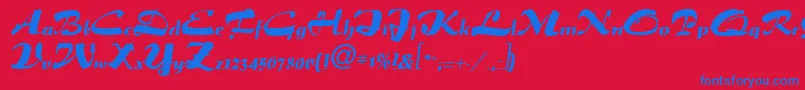 PaprikaRegular Font – Blue Fonts on Red Background