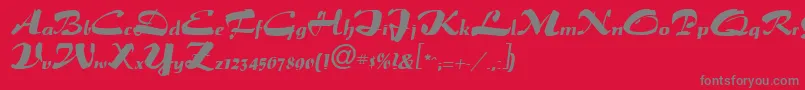 PaprikaRegular-Schriftart – Graue Schriften auf rotem Hintergrund