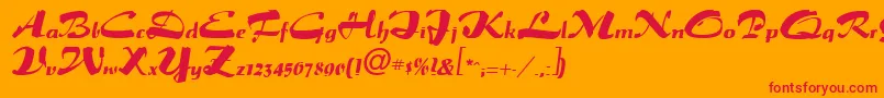 フォントPaprikaRegular – オレンジの背景に赤い文字