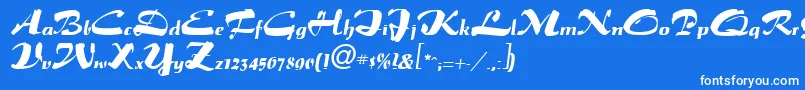 フォントPaprikaRegular – 青い背景に白い文字