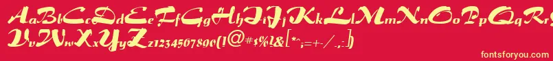 PaprikaRegular Font – Yellow Fonts on Red Background