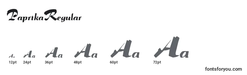 Размеры шрифта PaprikaRegular