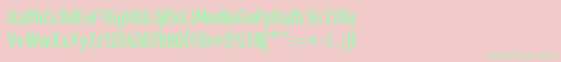 フォントGiveahootblk – ピンクの背景に緑の文字