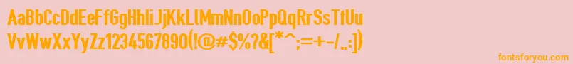 Giveahootblk-fontti – oranssit fontit vaaleanpunaisella taustalla