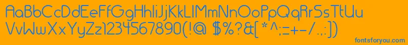 Thesis-Schriftart – Blaue Schriften auf orangefarbenem Hintergrund