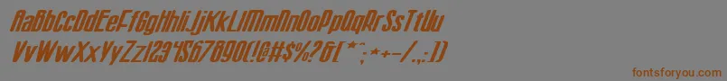 フォントSisterv2wi – 茶色の文字が灰色の背景にあります。