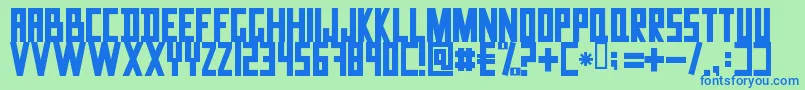 DataTrash Font – Blue Fonts on Green Background