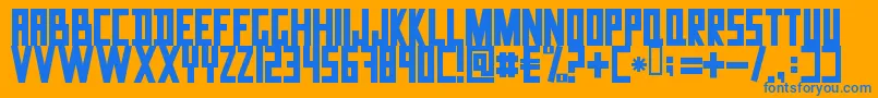 DataTrash-Schriftart – Blaue Schriften auf orangefarbenem Hintergrund