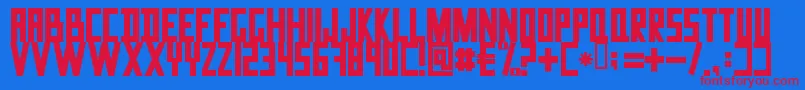 DataTrash Font – Red Fonts on Blue Background