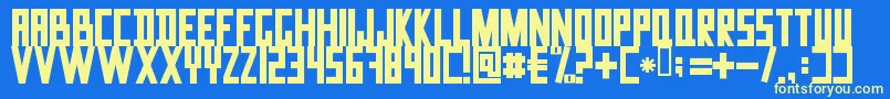 DataTrash Font – Yellow Fonts on Blue Background