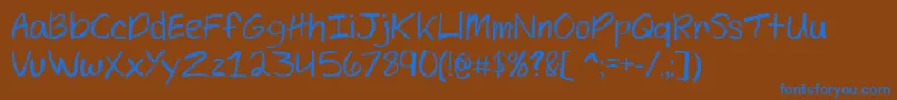 フォントTexasWomanOtf – 茶色の背景に青い文字