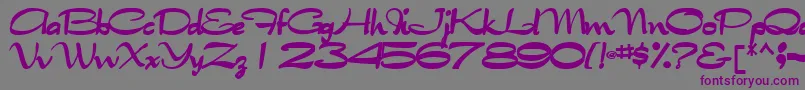 Tabithatype32Bold-Schriftart – Violette Schriften auf grauem Hintergrund