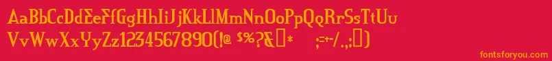 フォントCredit – 赤い背景にオレンジの文字