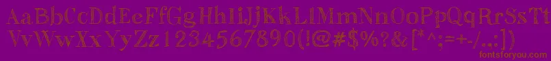 SketchFineSerif-fontti – ruskeat fontit violetilla taustalla