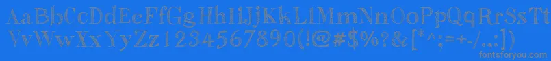 Fonte SketchFineSerif – fontes cinzas em um fundo azul