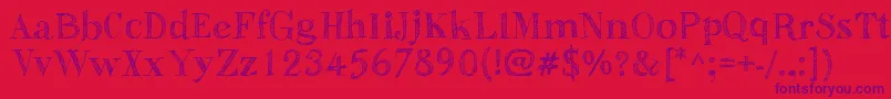 SketchFineSerif Font – Purple Fonts on Red Background