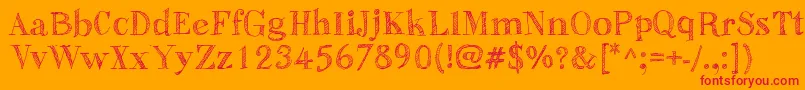 SketchFineSerif Font – Red Fonts on Orange Background