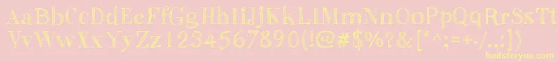 SketchFineSerif-Schriftart – Gelbe Schriften auf rosa Hintergrund