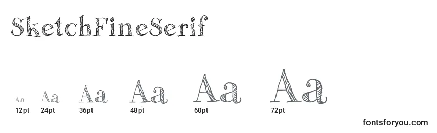 Размеры шрифта SketchFineSerif