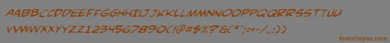 Police ComicBookCommandoItalic – polices brunes sur fond gris