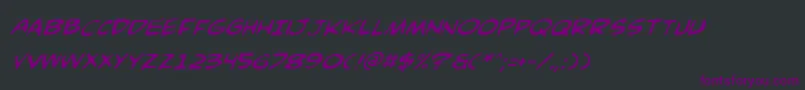 ComicBookCommandoItalic Font – Purple Fonts on Black Background