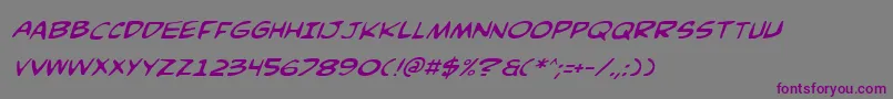 ComicBookCommandoItalic Font – Purple Fonts on Gray Background