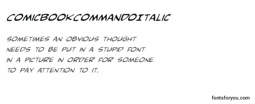 Schriftart ComicBookCommandoItalic