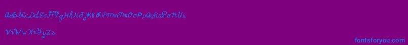 MtfXoxovo1-Schriftart – Blaue Schriften auf violettem Hintergrund