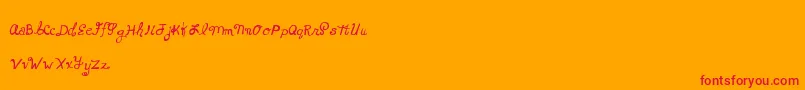 MtfXoxovo1 Font – Red Fonts on Orange Background