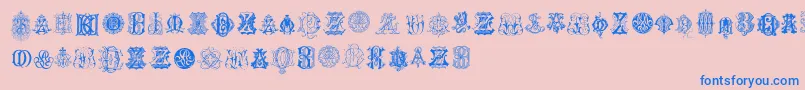 IntellectaMonogramsRandomSamplesEight Font – Blue Fonts on Pink Background