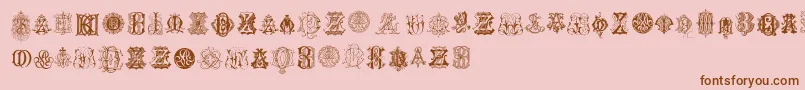 IntellectaMonogramsRandomSamplesEight Font – Brown Fonts on Pink Background