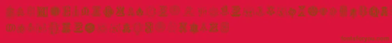 IntellectaMonogramsRandomSamplesEight Font – Brown Fonts on Red Background