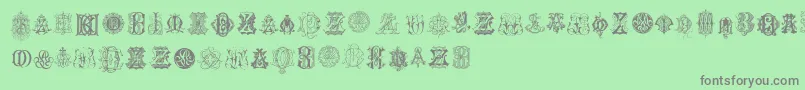 Czcionka IntellectaMonogramsRandomSamplesEight – szare czcionki na zielonym tle